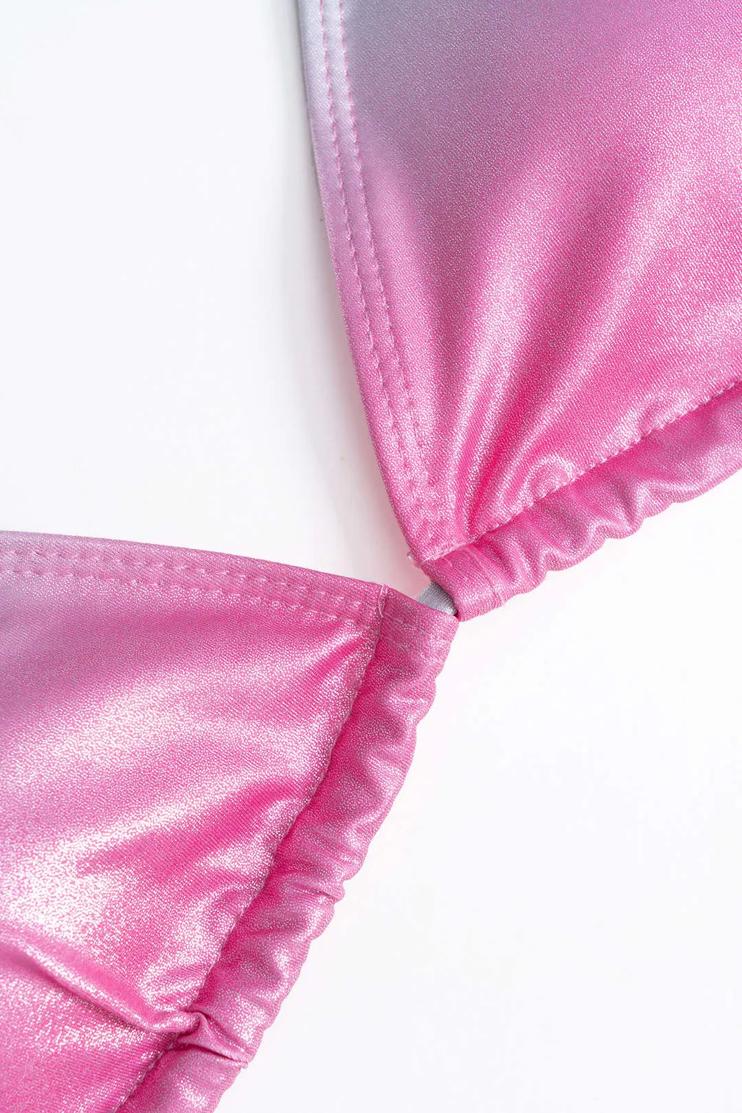 Ombre print ruched rygfri binding bikini og dækkede sæt sold by Micas product image thumbnail 5