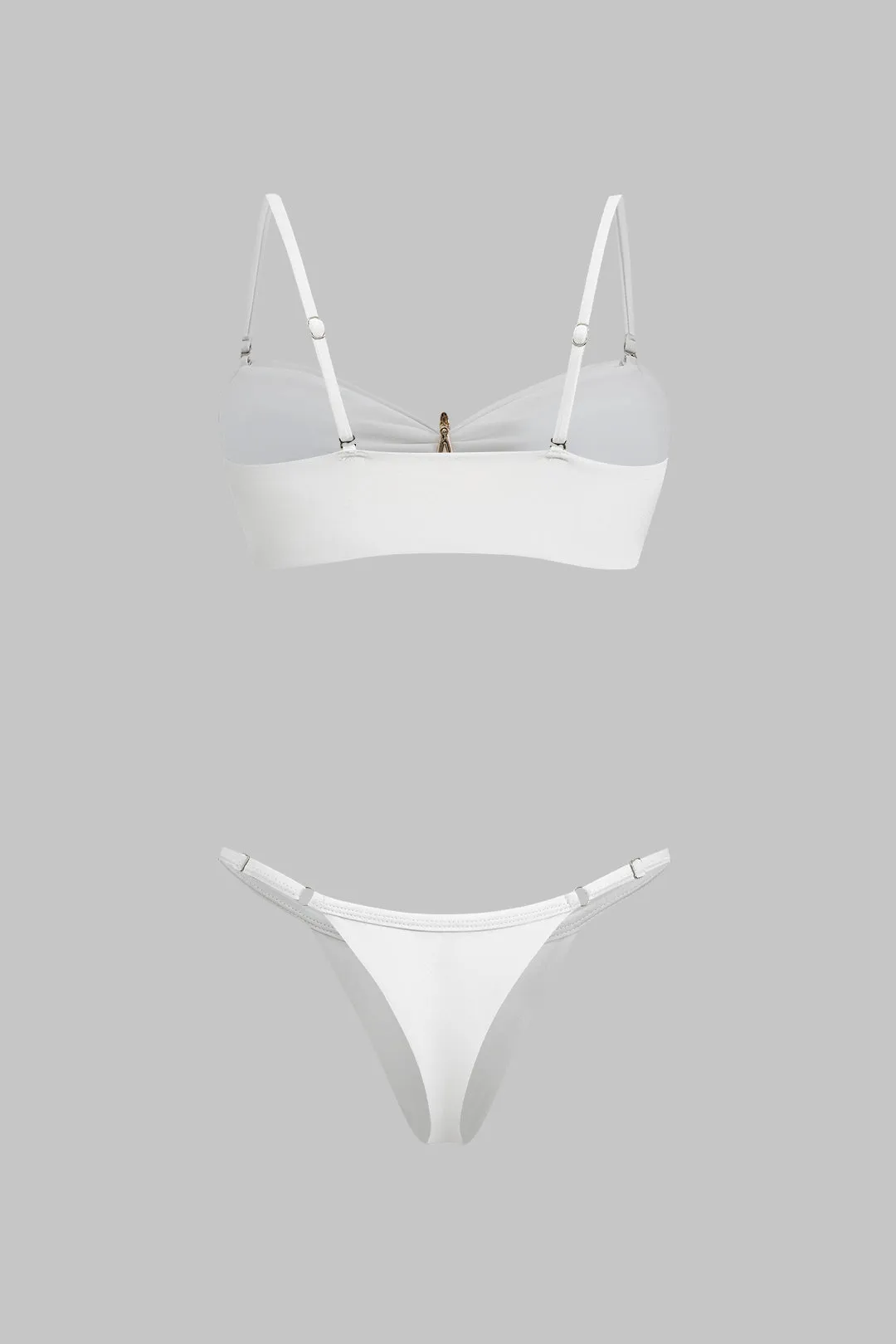 Metallisk indretning ruched rygfri bikini og dækker sæt sold by Micas product image thumbnail 4