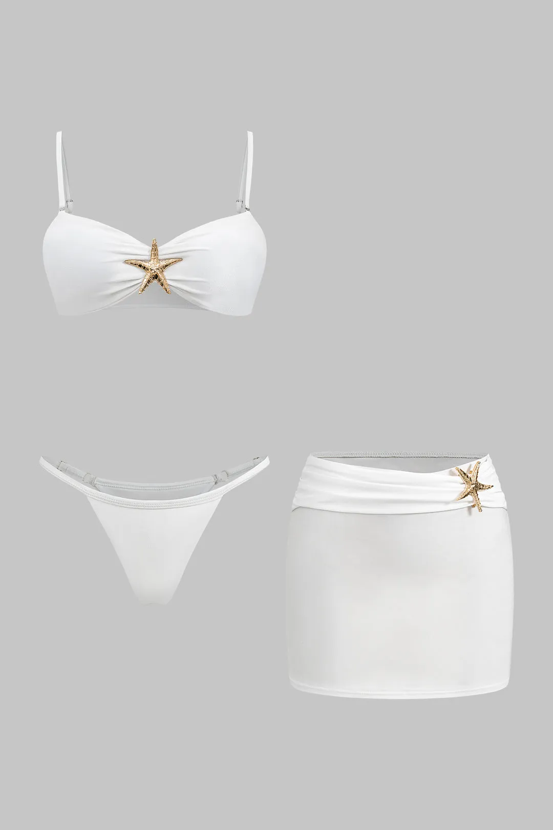 Metallisk indretning ruched rygfri bikini og dækker sæt sold by Micas product image thumbnail 2