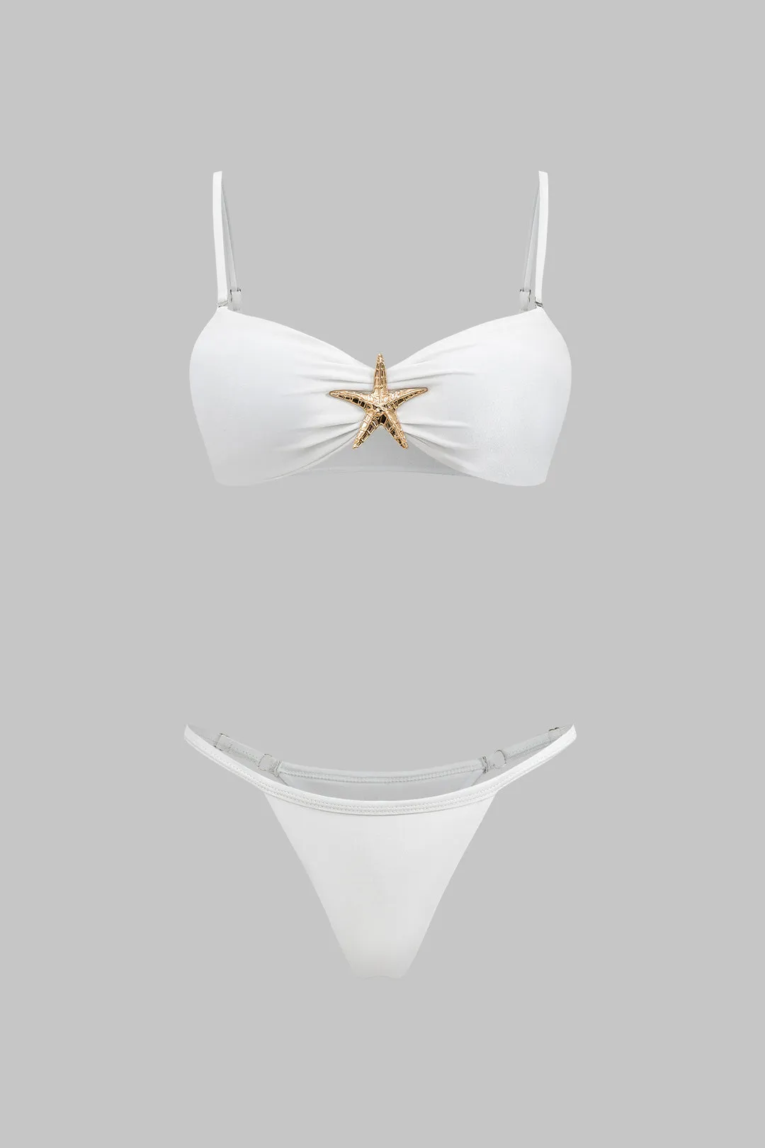 Metallisk indretning ruched rygfri bikini og dækker sæt sold by Micas product image thumbnail 3