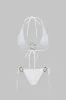 Metallisk indretning ruched binding bagfrit bikini sæt sold by Micas