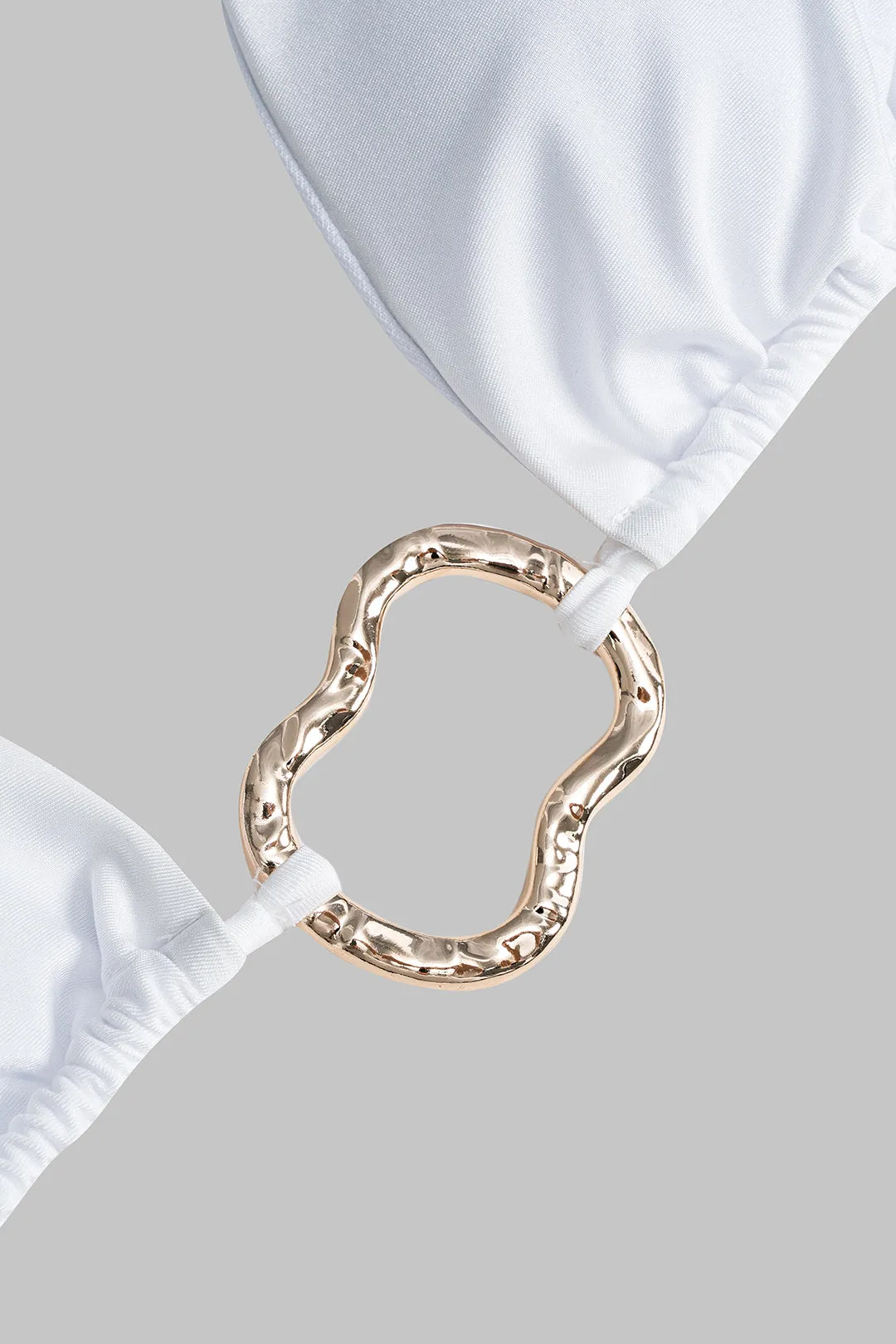 Metallisk indretning ruched binding bagfrit bikini sæt sold by Micas product image thumbnail 3