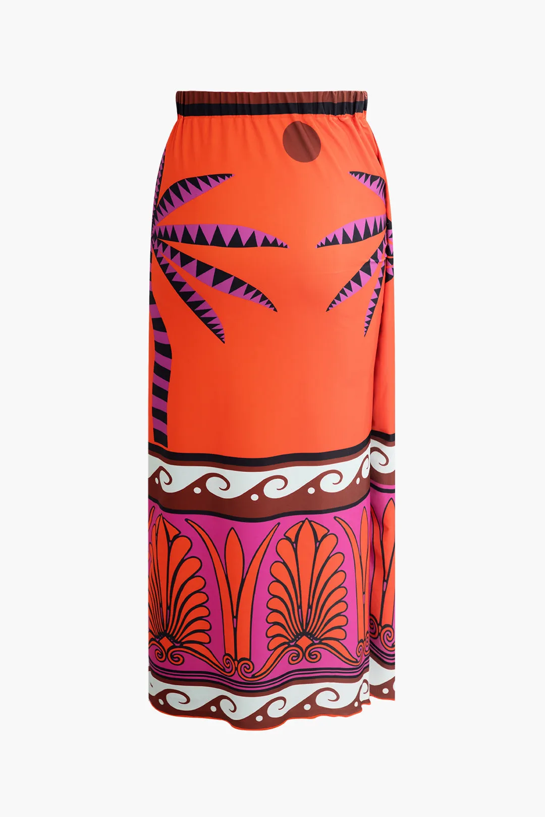 Tropisk print chiffon ruched cover up sold by Micas product image thumbnail 2