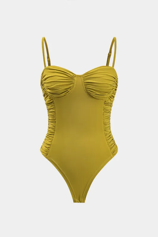 Ruched Bustier Slip Bodysuit sold by Micas