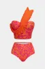 Blade Print Ruffle Bustier Bikini Set sold by Micas