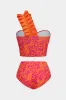 Blade Print Ruffle Bustier Bikini Set sold by Micas