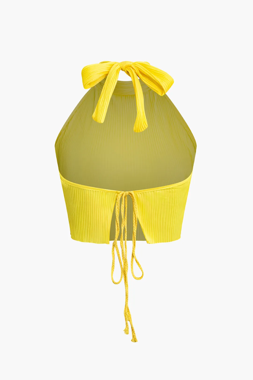 Ruched Tie Up Backless Cami Top og Wide Leg Bukser Set sold by Micas product image thumbnail 3