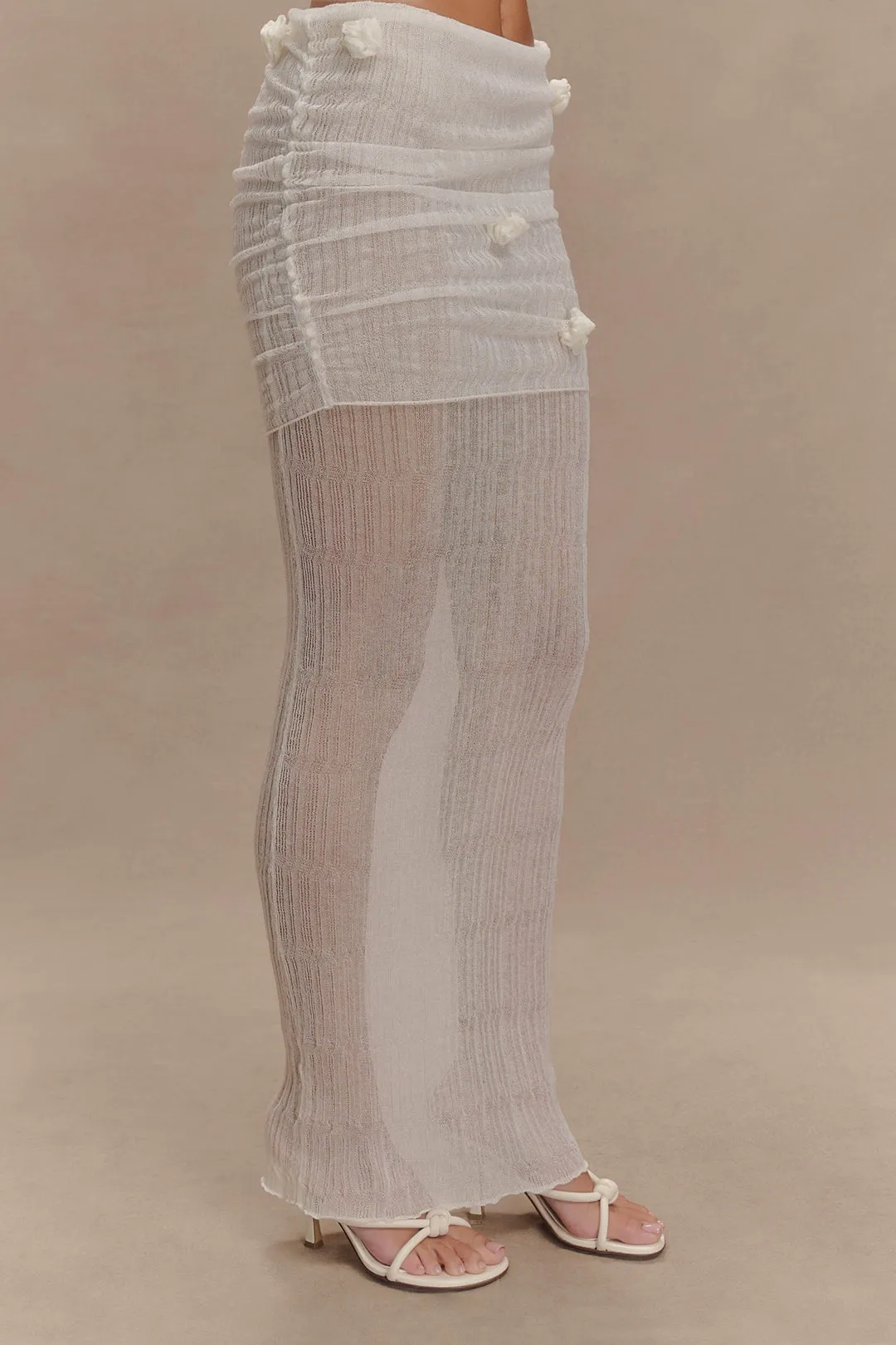 Ruched Sheer 3D Floral Skirt sold by Micas product image thumbnail 3