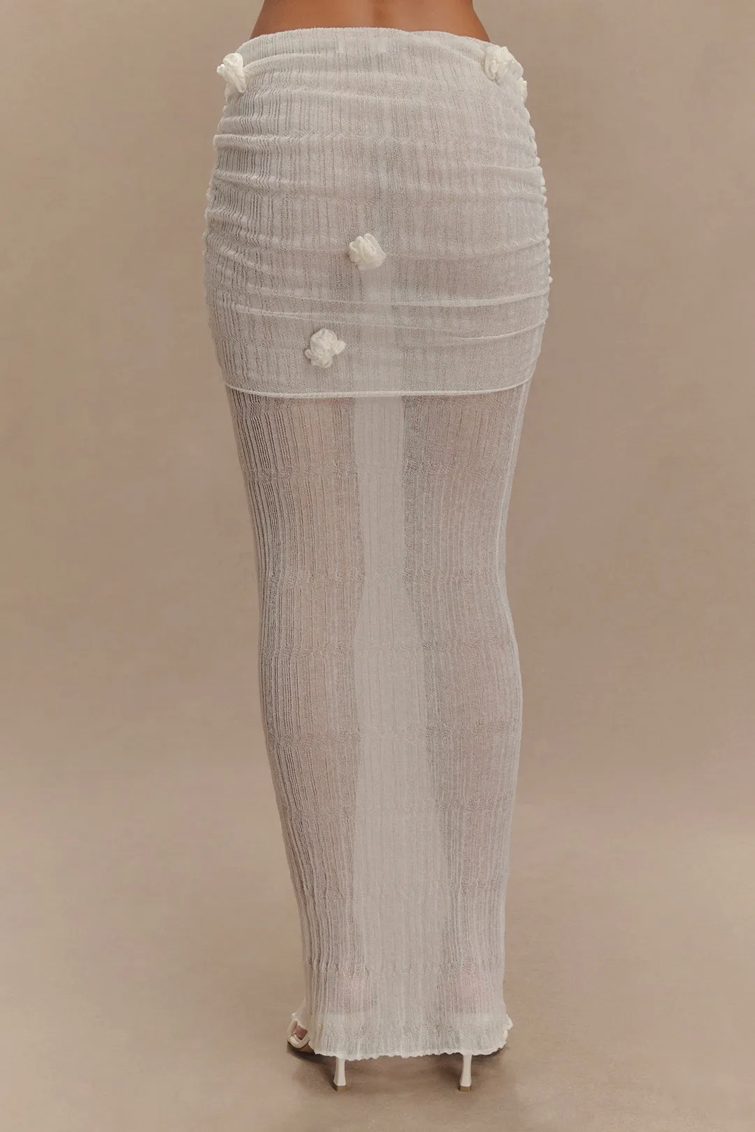 Ruched Sheer 3D Floral Skirt sold by Micas product image thumbnail 2