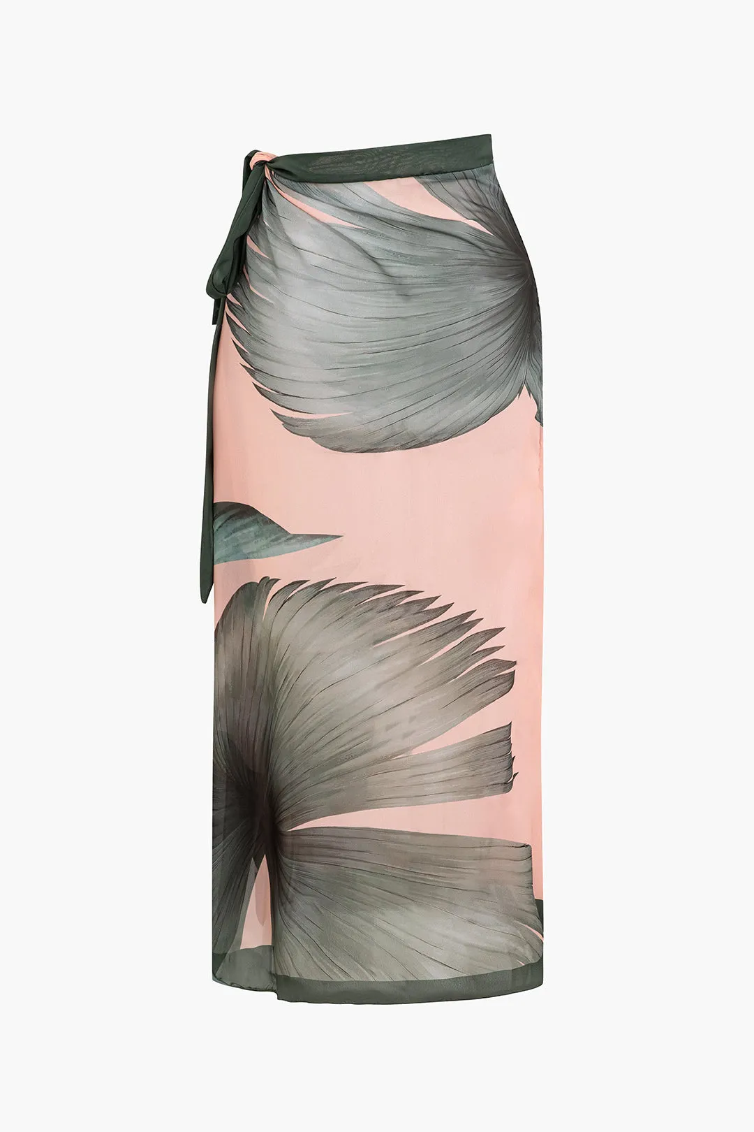 Tropisk print chiffon ruched tie knude cover up sold by Micas product image thumbnail 2