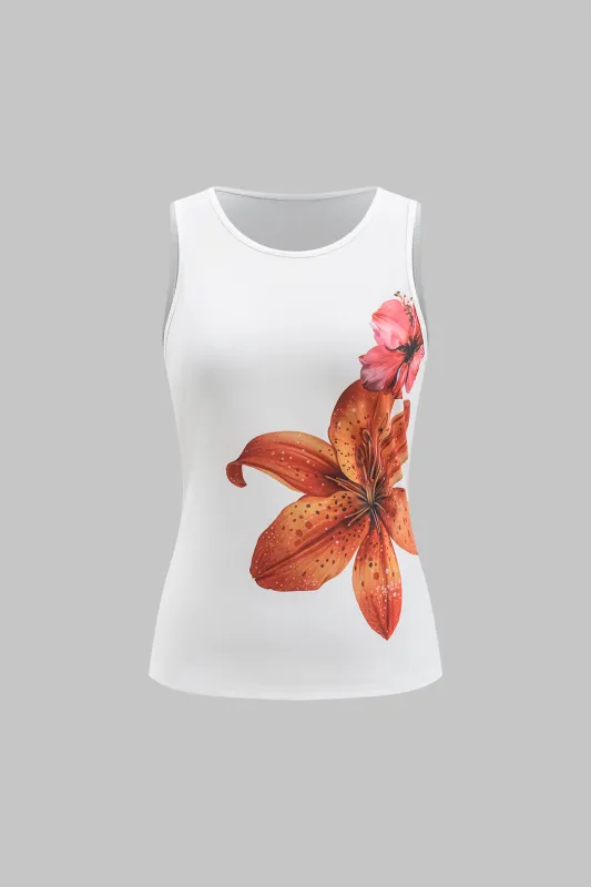 Blomsterprint ærmeløs tank top sold by Micas