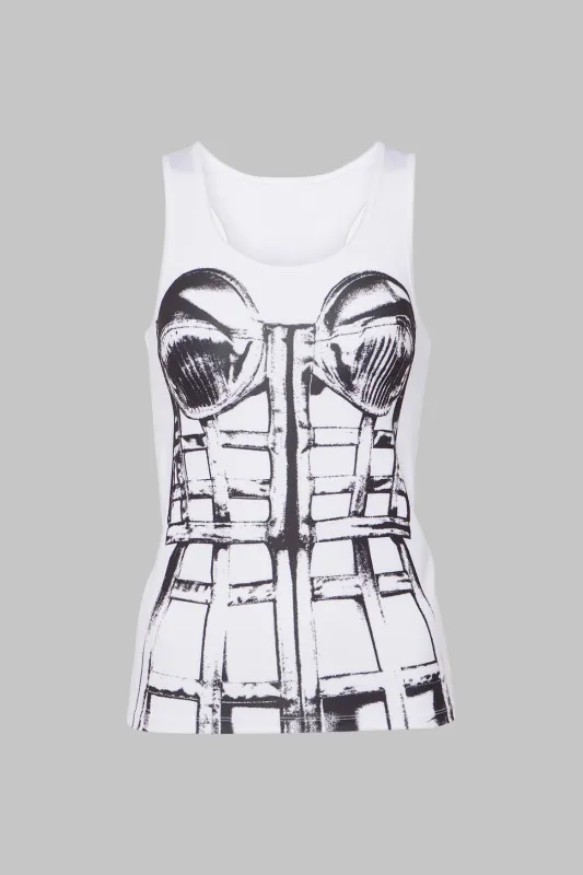 Solid Abstract Print Tank Top sold by Micas