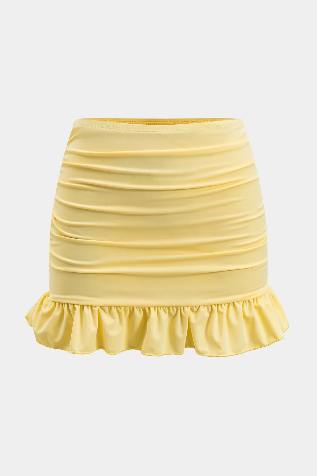 Ruched Ruffle Tie-Up Backless Top og Nederdel sæt sold by Micas product image thumbnail 4