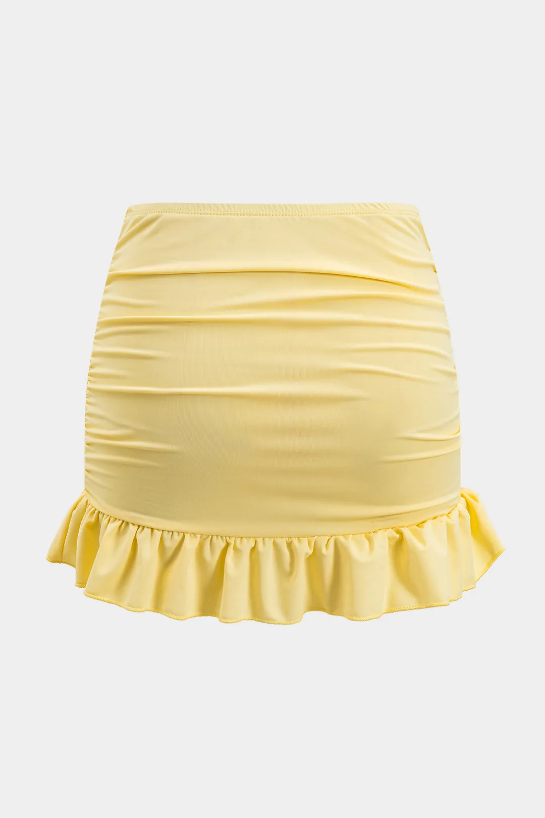 Ruched Ruffle Tie-Up Backless Top og Nederdel sæt sold by Micas product image thumbnail 5