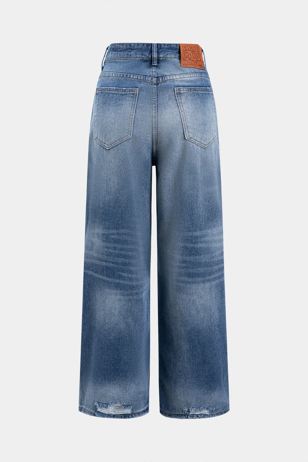 Denim knap lomme brede ben jeans sold by Micas product image thumbnail 2