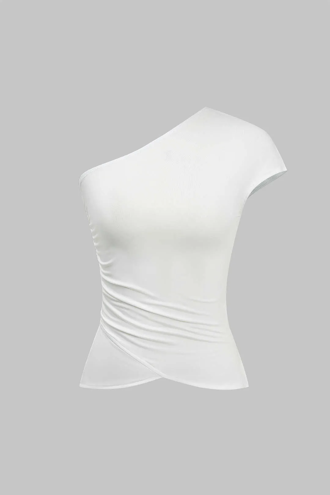 Ruched asymmetrisk en skulder top og nederdel sæt sold by Micas product image thumbnail 2