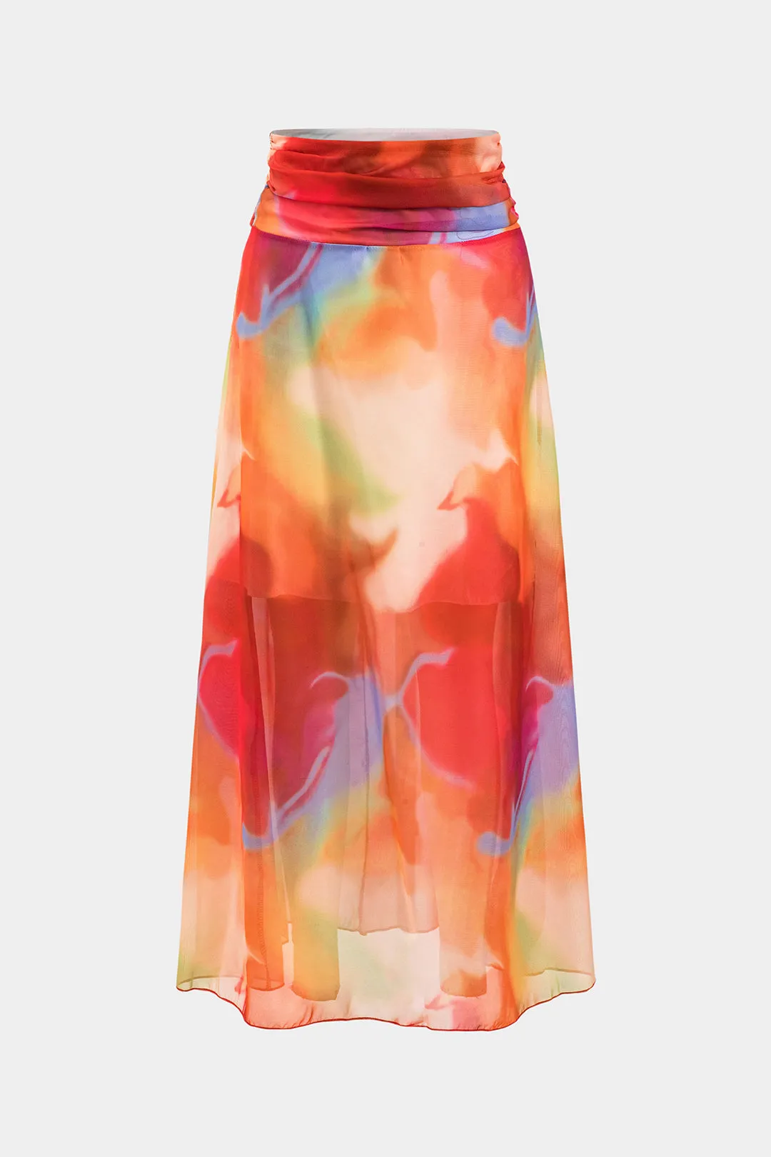 Ombre Print Chiffon Ruched Rackless Tie Up Cami Top og Nederdel sæt sold by Micas product image thumbnail 4