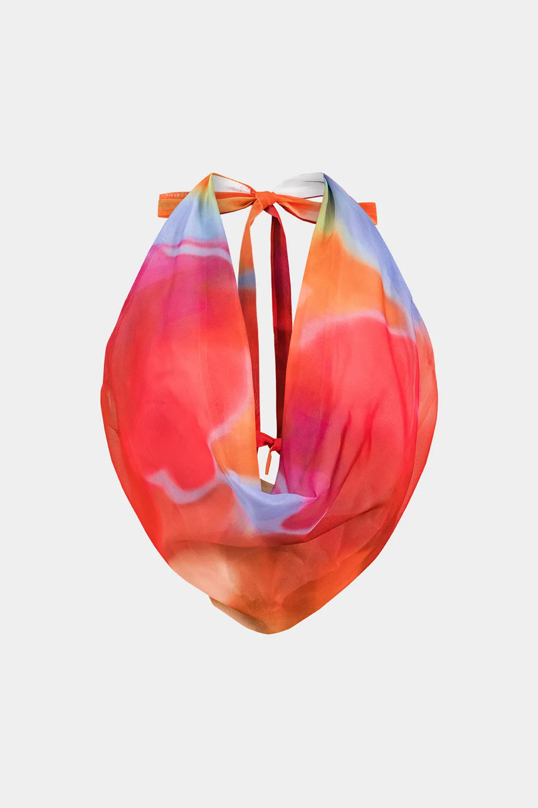 Ombre Print Chiffon Ruched Rackless Tie Up Cami Top og Nederdel sæt sold by Micas product image thumbnail 2