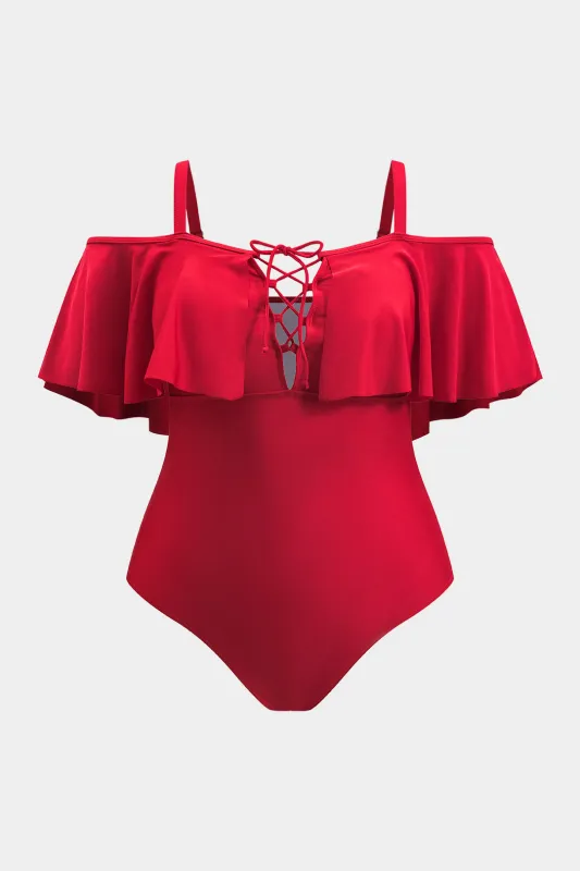 Plus størrelse slips foran hul ud slip mave kontrol i ét stykke badedragt sold by Micas