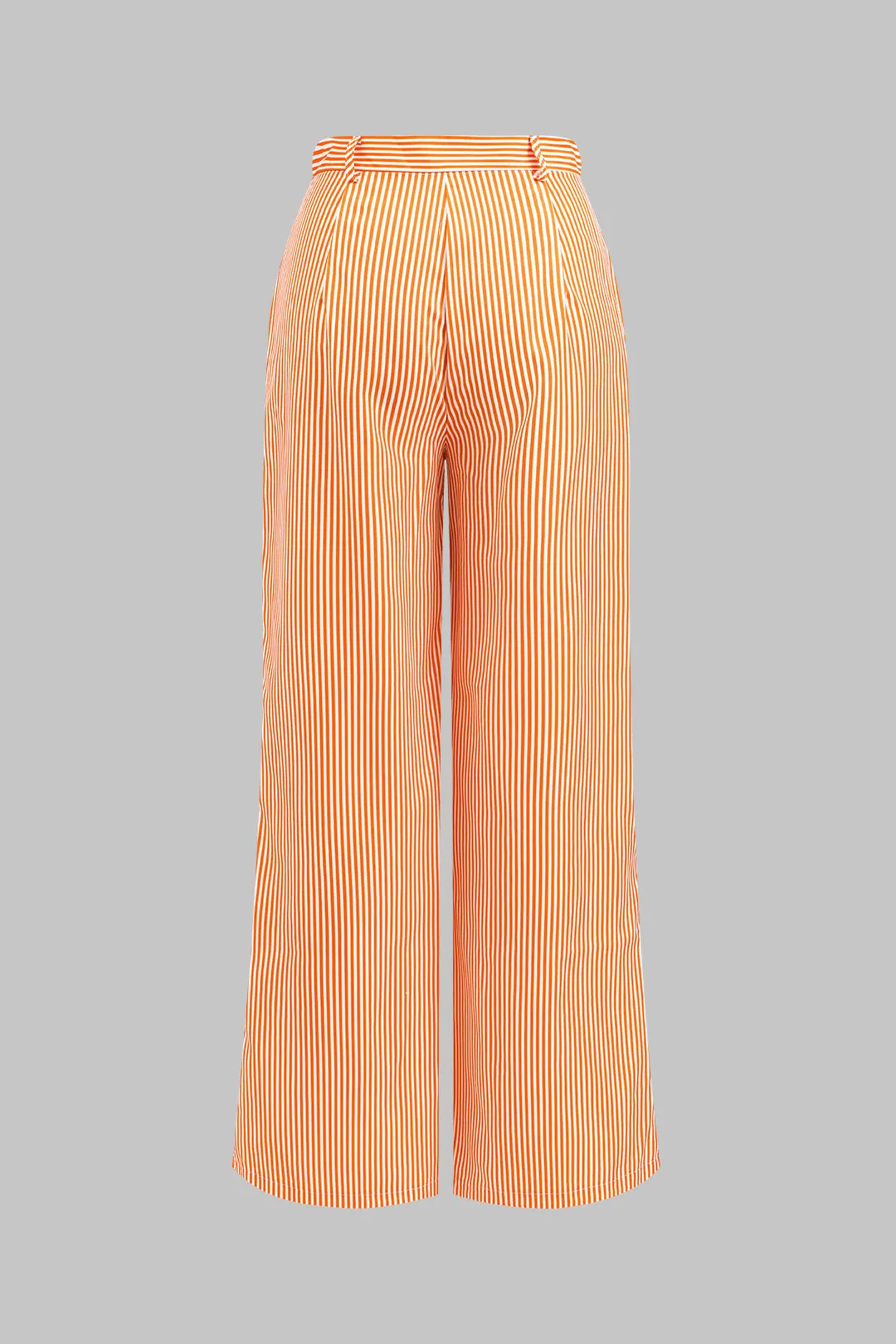 Stripe Print 3D Blomster kortærmet top og knap brede benbukser sæt sold by Micas product image thumbnail 5