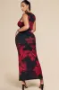 Plus Size Floral Print Mesh Tank Top And Ruched Skirt Set sold by Micas