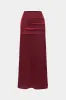 Satin -knap Langærmet top og Ruched lynlåsskørt sæt sold by Micas