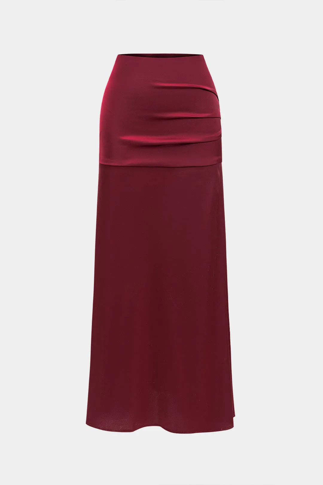 Satin -knap Langærmet top og Ruched lynlåsskørt sæt sold by Micas product image thumbnail 4