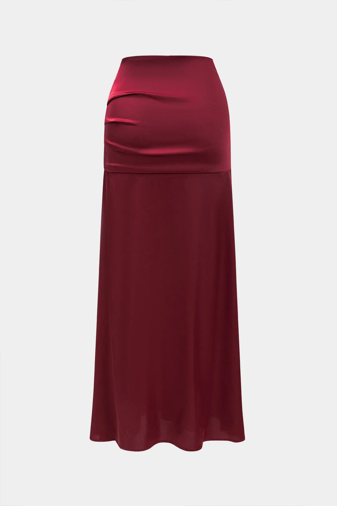 Satin -knap Langærmet top og Ruched lynlåsskørt sæt sold by Micas product image thumbnail 5