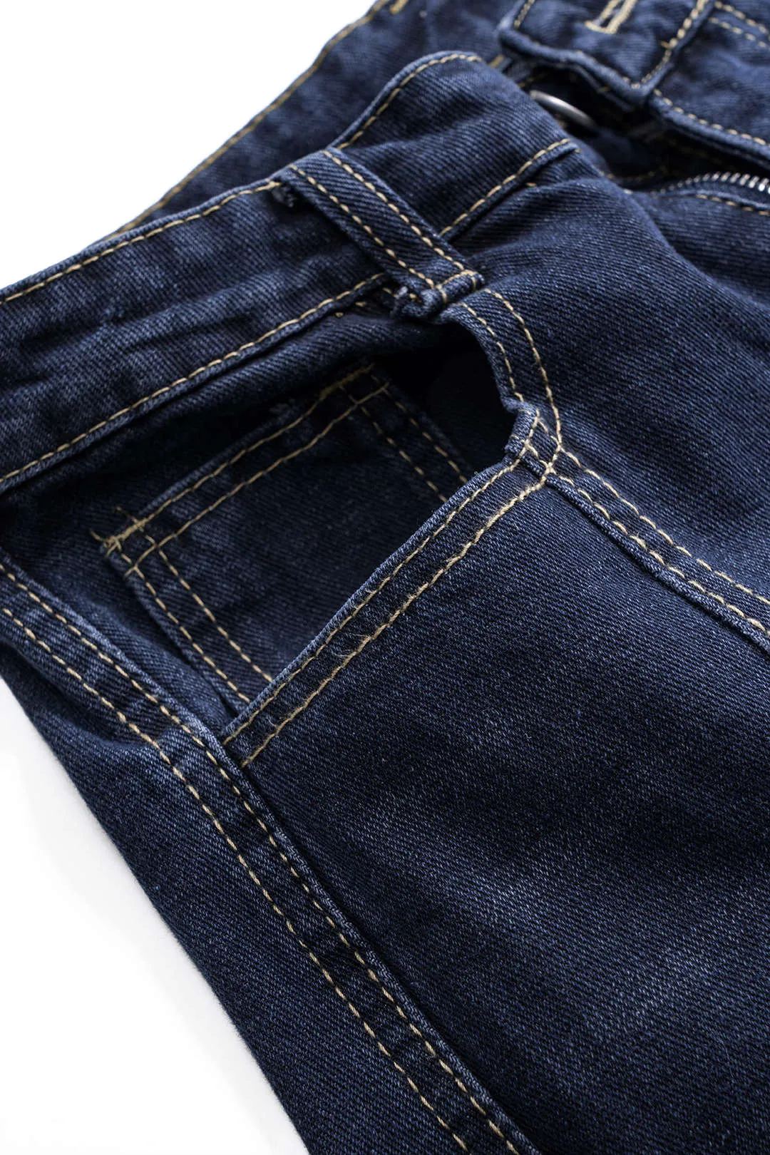 Denim broderi knap lomme brede ben jeans sold by Micas product image thumbnail 3