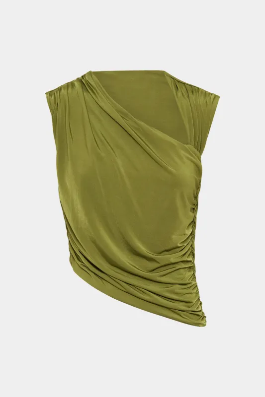 Ruched Asymmetry Tank Top sold by Micas