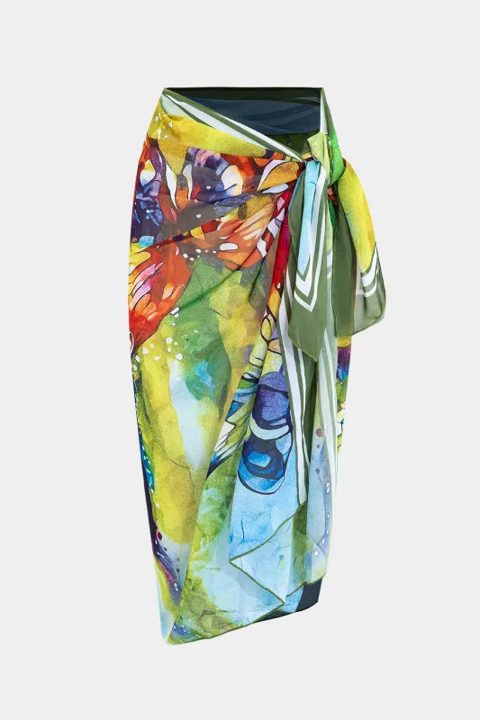 Butterfly Print Chiffon Tie Knot Wrap Cover Up sold by Micas