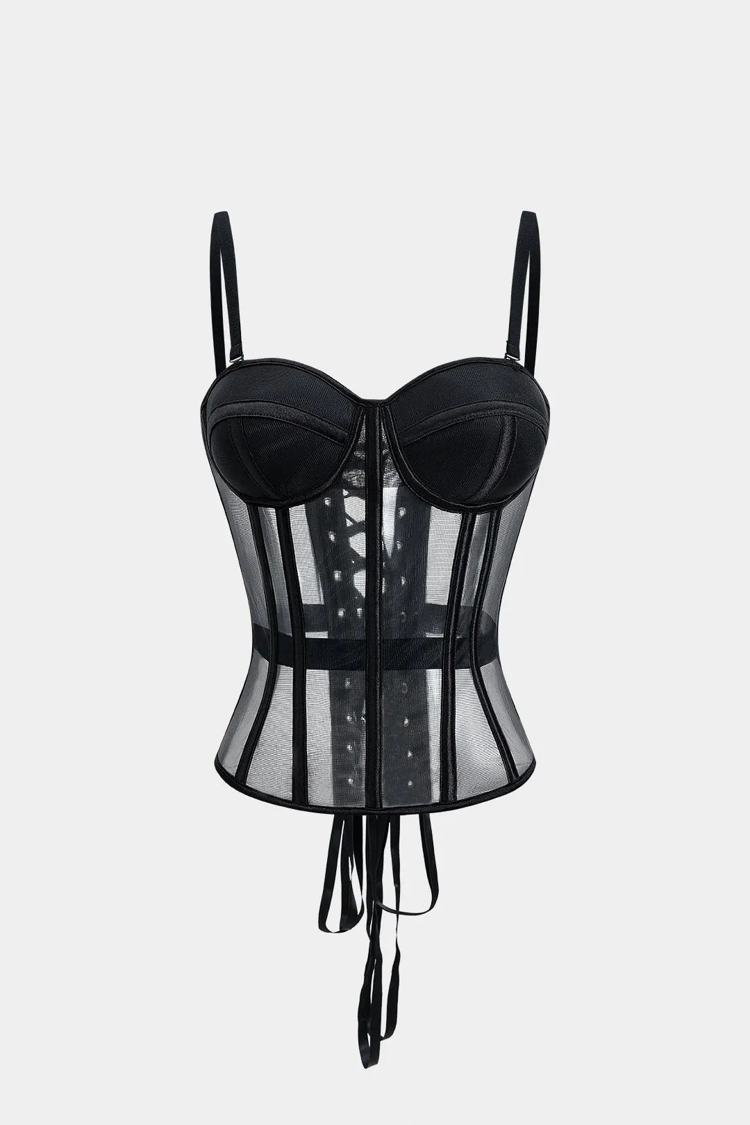 Mesh Tie Back Bustier Slip Cami Top sold by Micas