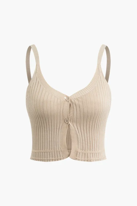 Ribbed strik knap cami top sold by Micas