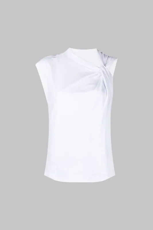 Ruched Twist Knot Sleeveless T-Shirt sold by Micas