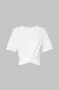 RUCHED TWIST KNOT KORT SEMME T-SHIRT sold by Micas