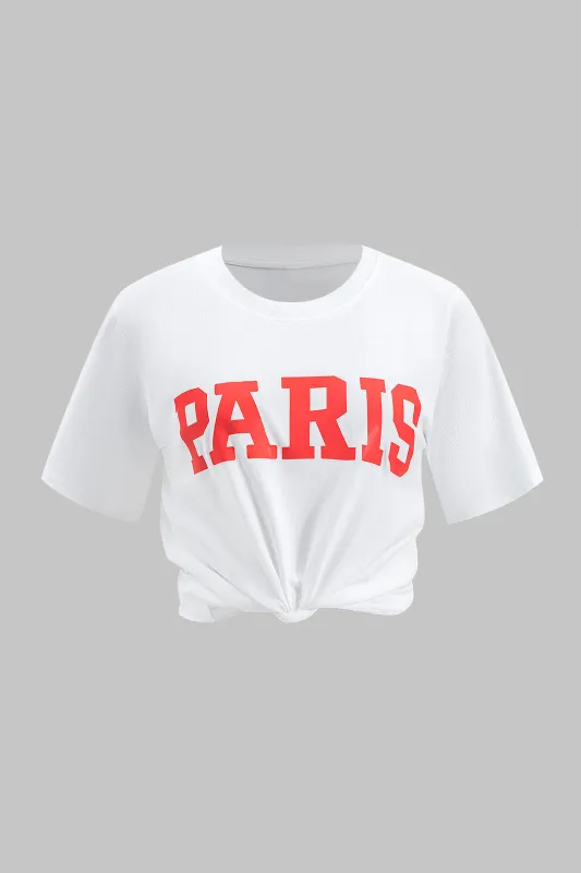 Brevprint kortærmet t-shirt sold by Micas