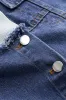 Kontrast denim patchwork -knap nederdel sold by Micas