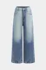 Denim vaskede knap brede ben jeans sold by Micas