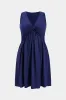 Plus størrelse ruched twist knude ærmeløs mini kjole sold by Micas