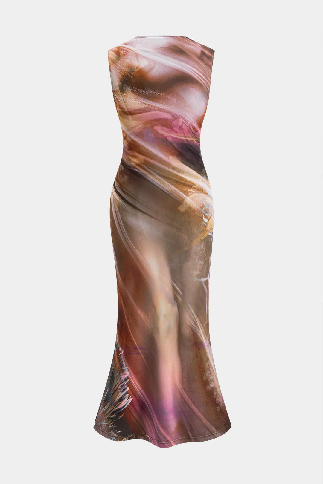 Ombre Print Mesh Sleeveless Maxi Dress sold by Micas product image thumbnail 2