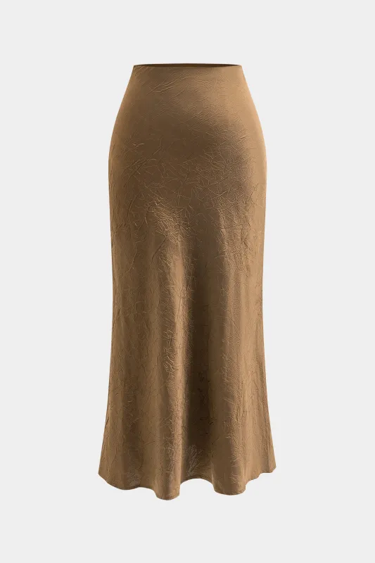 Solid struktureret maxi nederdel sold by Micas