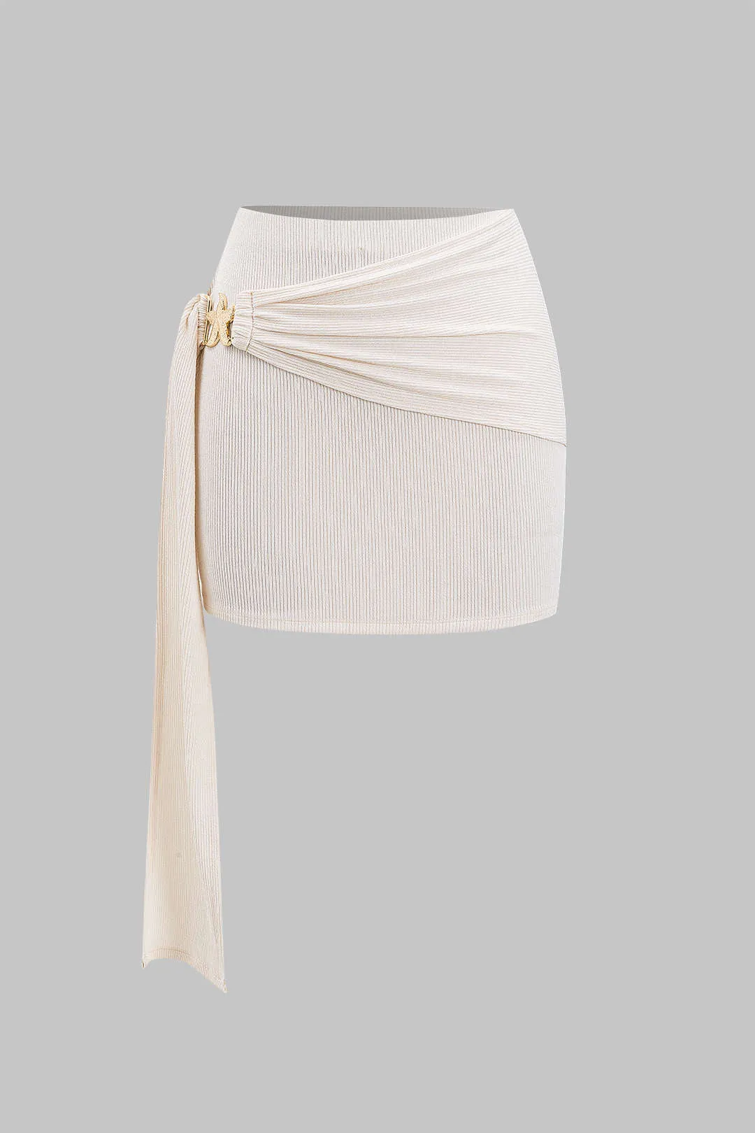 Metal Ruched asymmetrisk nederdel sold by Micas