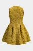 Plus størrelse jacquard plisseret lynlås ærmeløs mini kjole sold by Micas