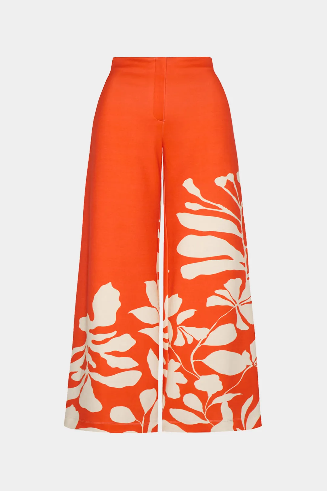 Plus størrelse blade print lynlås lomme brede ben bukser sold by Micas