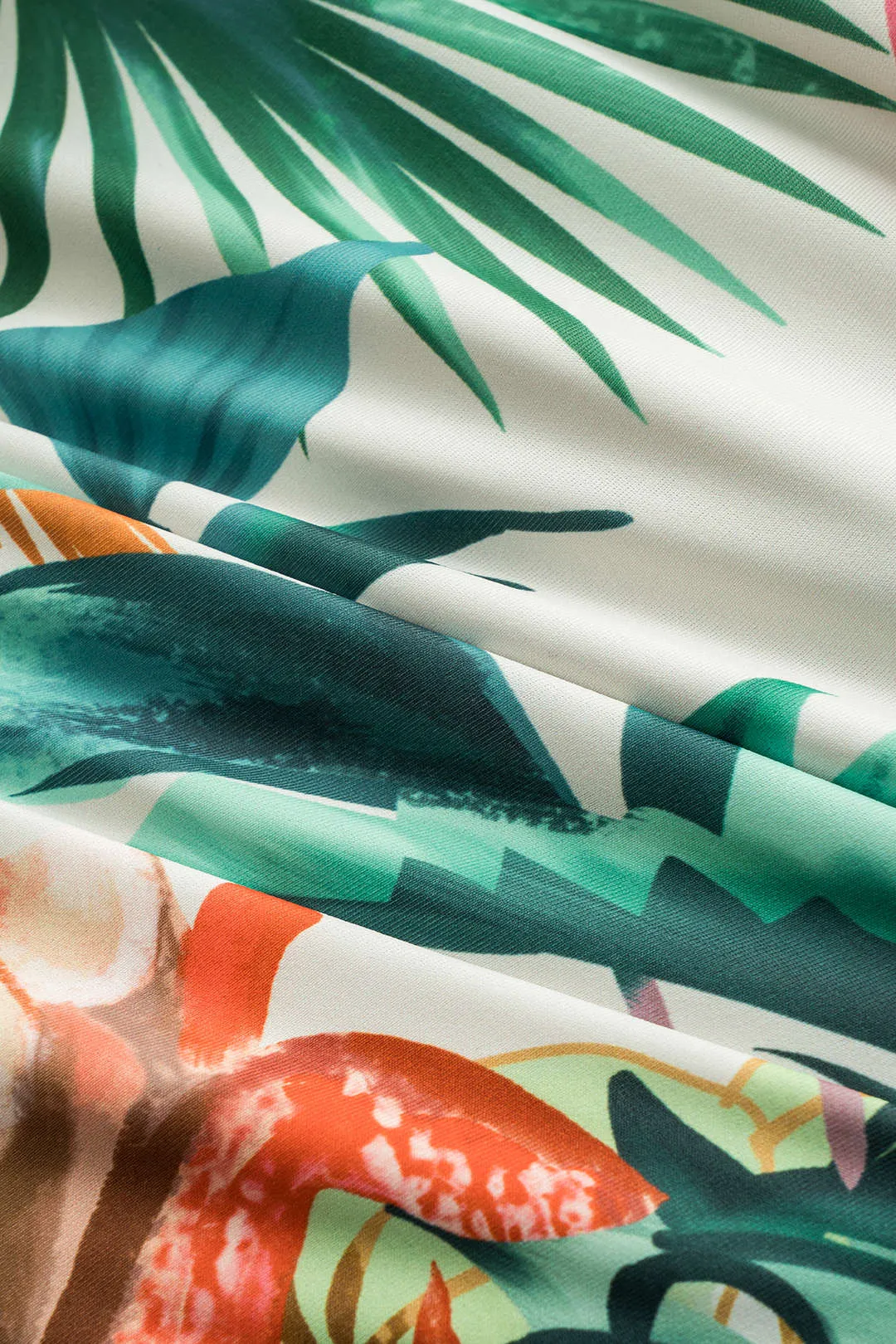 Blade Print Metal Ruched Cut Out Tie Up bagløst mave kontrol i ét stykke badedragt sold by Micas product image thumbnail 4