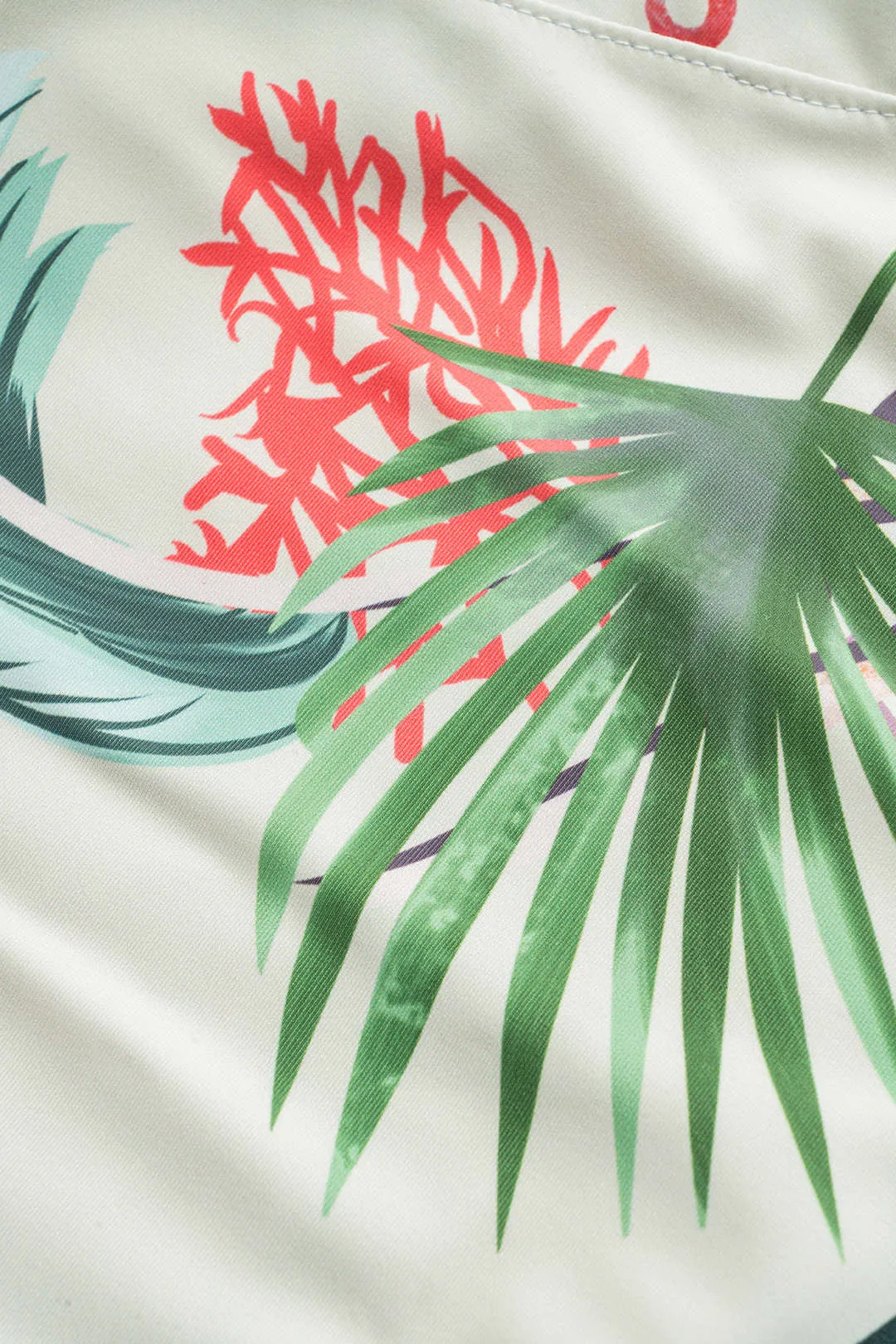 Blade Print Metal Ruched Cut Out Tie Up bagløst mave kontrol i ét stykke badedragt sold by Micas product image thumbnail 5