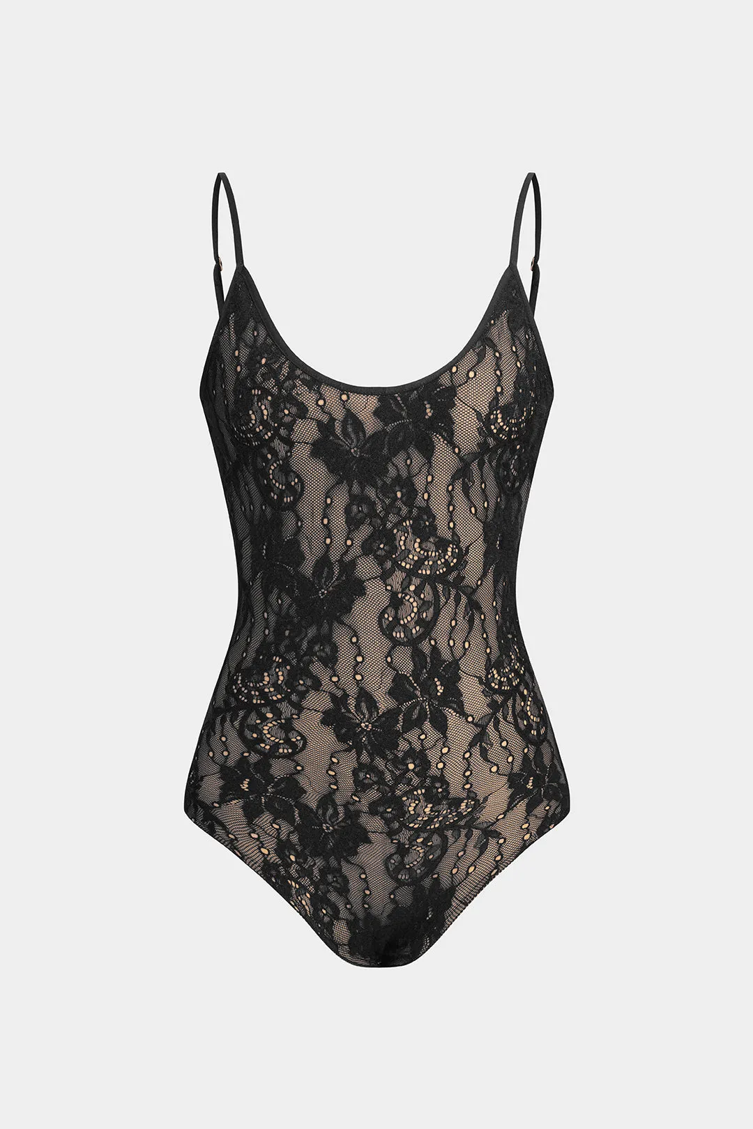 Blonder bagløst slip bodysuit sold by Micas