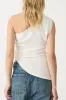 Metal Ruched Asymmetric One Shoulder Tank Top sold by Micas