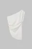 Metal Ruched Asymmetric One Shoulder Tank Top sold by Micas