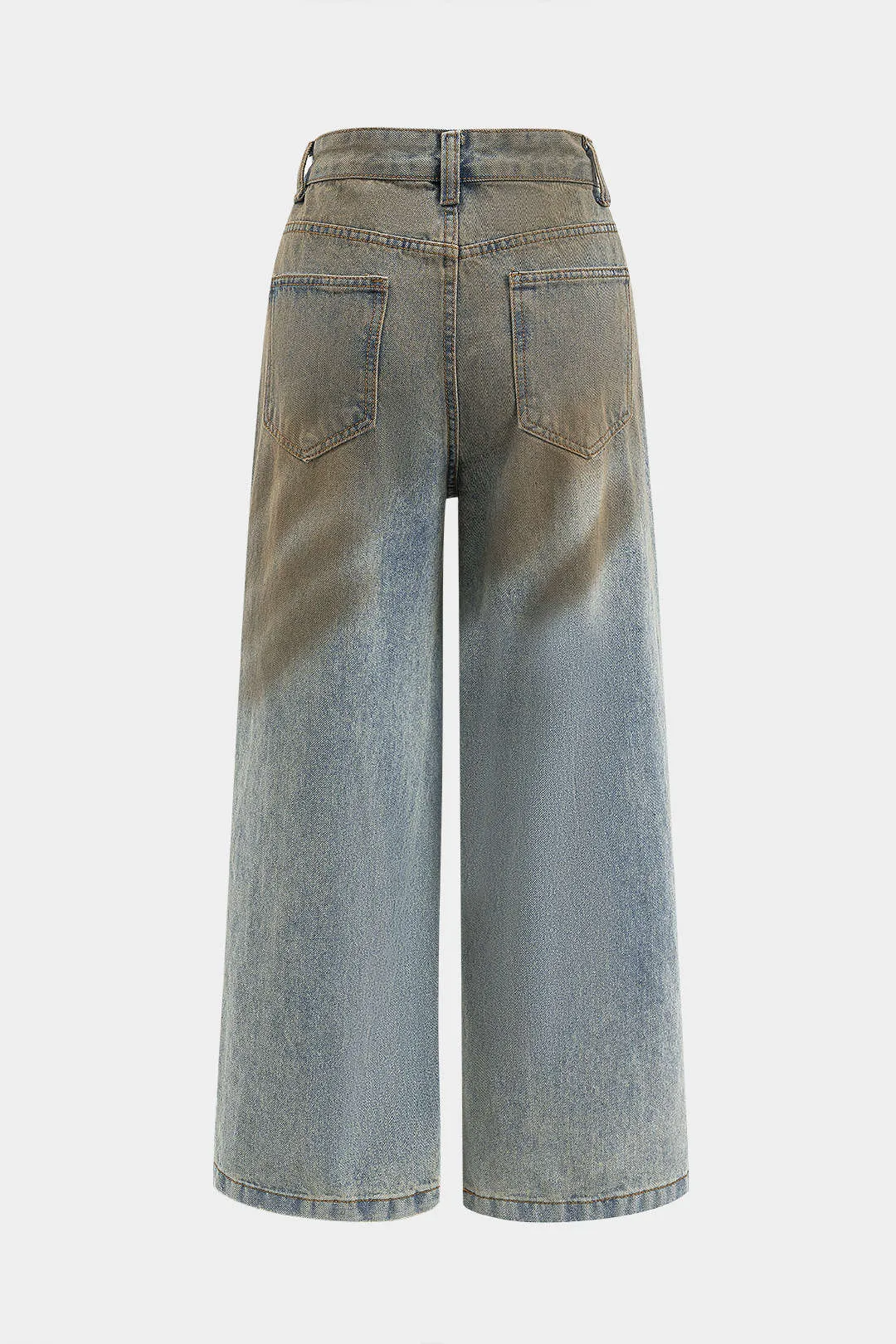 Denim vaskede knaplomme brede ben jeans sold by Micas product image thumbnail 2